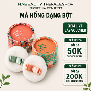 Phấn má hồng dạng bột The Face Shop siêu mịn kiềm dầu lâu trôi Hàn Quốc fmgt Pastel Cushion Blusher 6g