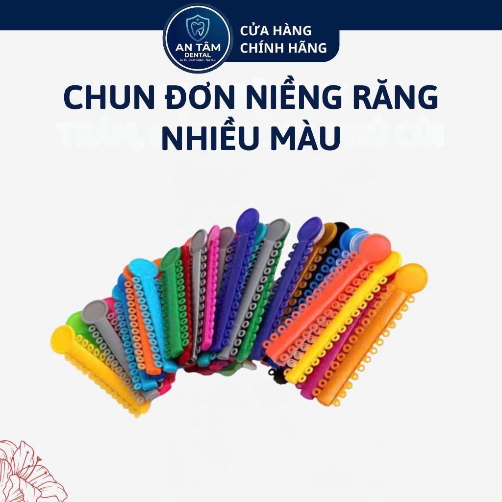 Thun đơn niềng răng nhiều màu, thun gắn mắc cài, chun đơn gắn mắc cài, chun niềng răng