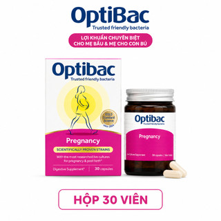 Men Vi Sinh Bảo Vệ Vùng Kín Và Đường Ruột Cho Phụ Nữ Mang Thai Optibac Pregnancy - Hộp 30 viên