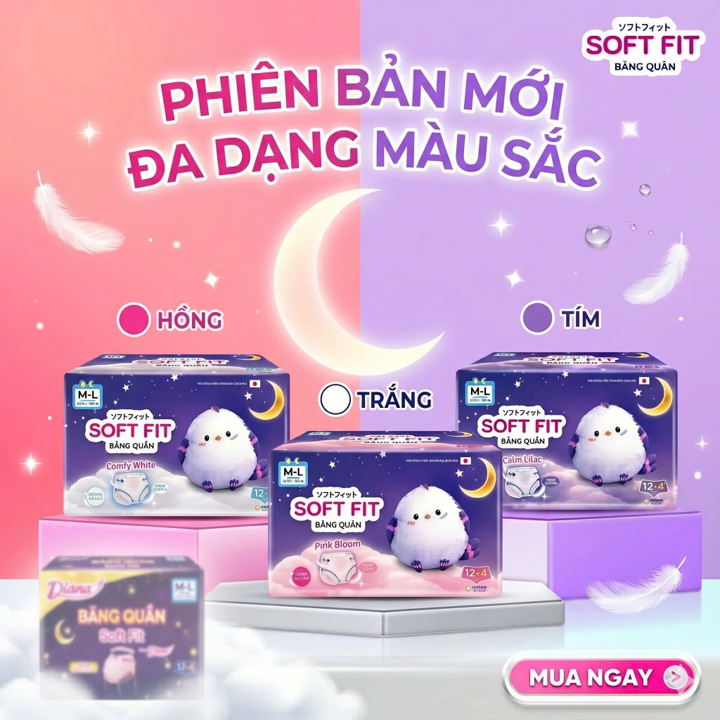 Băng vệ sinh dạng quần Diana Soft Fit - Chính hãng Unicharm Nhật Bản