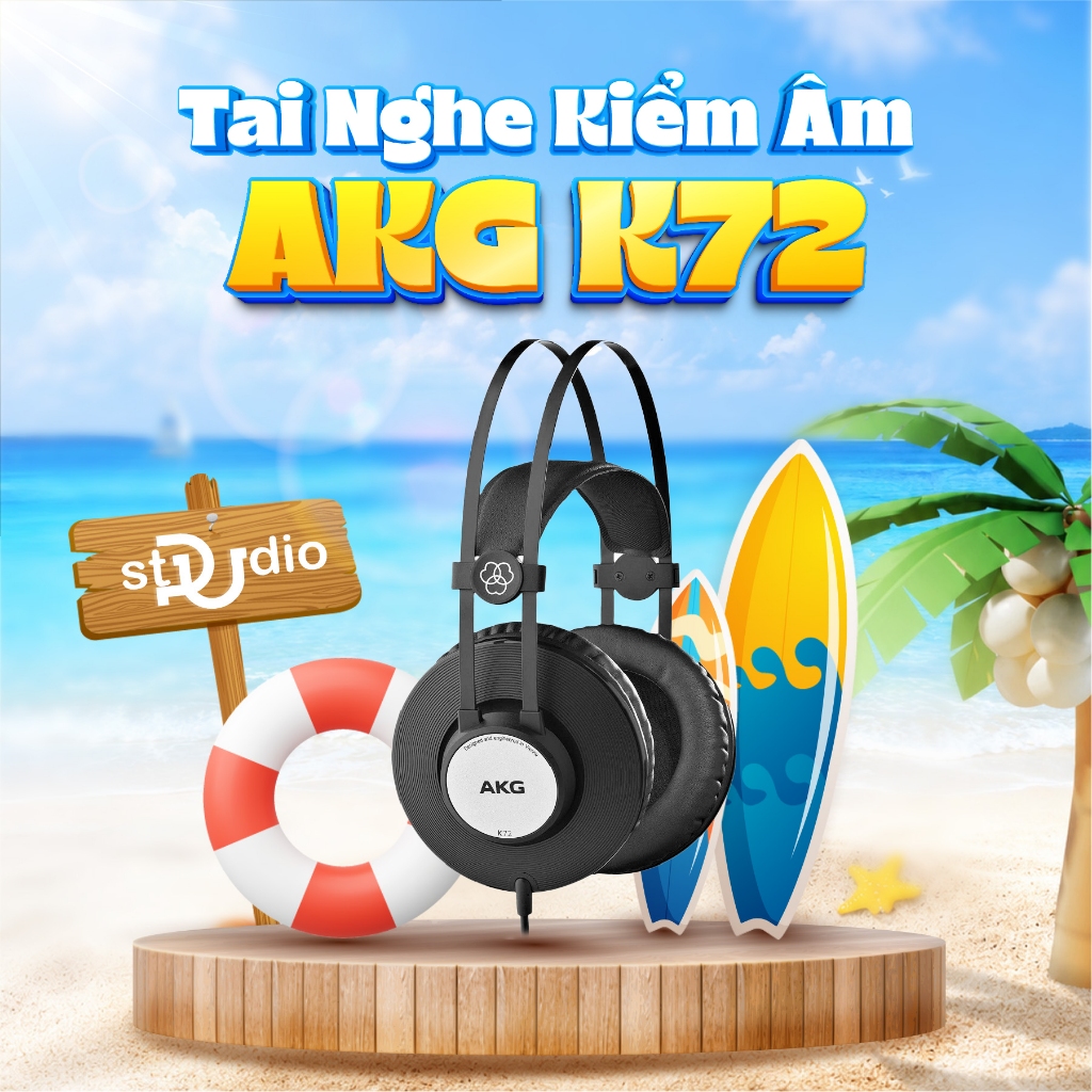Tai Nghe Kiểm Âm AKG K72 Chính Hãng - Headphone Studio Closed-Back Chuyên Mix Nhạc, Edit Video