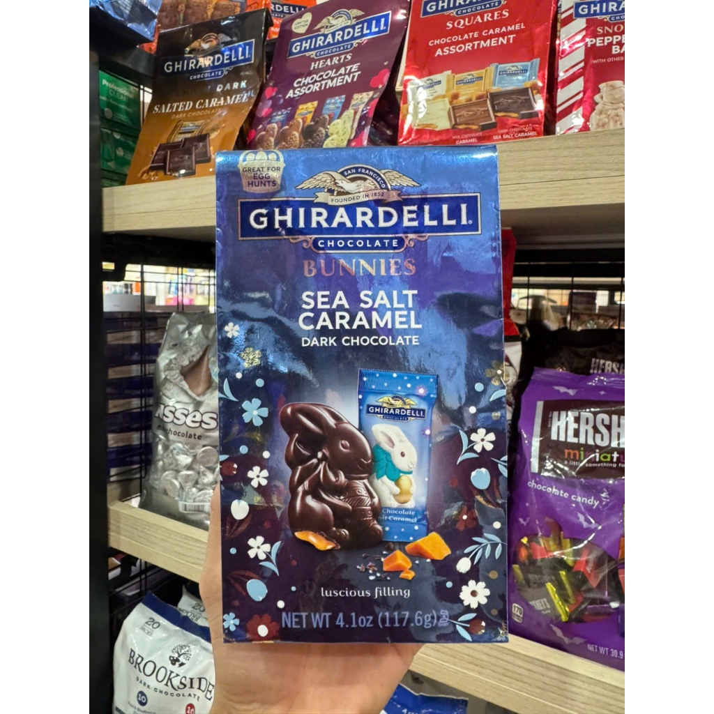 🍫🖤💙💜 SOCOLA ĐEN ĐẮNG NHÂN CARAMEL CHẢY CAO CẤP CỦA MỸ GHIRARDELLI SQUARES DARK CHOCOLATE SEA SALT CA