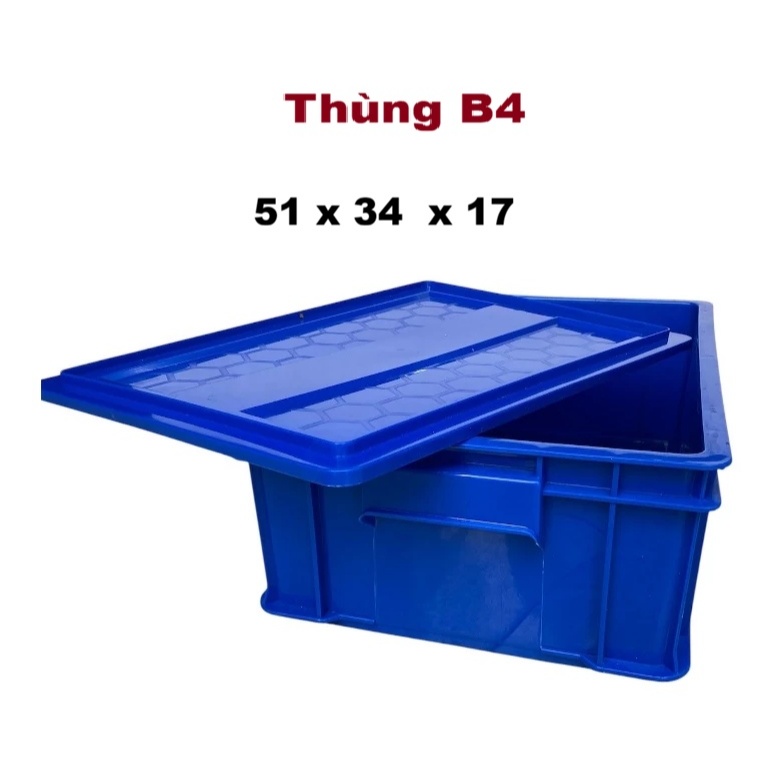 Thùng Nhựa Đặc B4, Khay Nhựa B4 Chứa Đồ Chất Liệu Nhựa Nguyên Sinh Độ Bền Cao