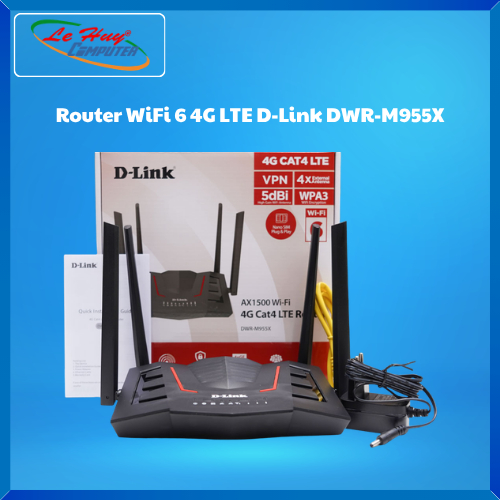 Thiết bị mạng - Router D-Link DWR-M955X 4G LTE Wi-Fi 6 AX1500 Gigabit Mobile Router- Hàng Chính Hãng