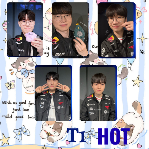 Set 5 card T1 - 5 thành viên 2026 - Faker-Doran-Oner-Peyz-Keria- 1 mặt bo góc ép nhựa