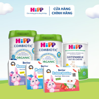 Combo Sữa HiPP & Pudding Burine – Bé nhẹ bụng dễ dàng hấp thu