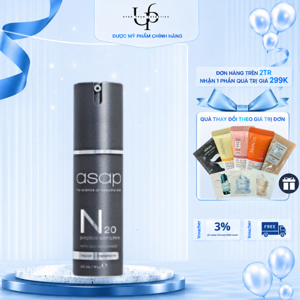 [Công Ty] ASAP N20 Peptide Complex - Tinh Chất Niacinamide 20% & Peptide, 30ml