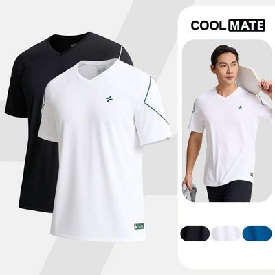 [MUA 2 GIẢM 5%]Combo 2 Áo thun thể thao nam cổ V Tennis, Typti, Pickleball DinkShot Essentials THOÁNG KHÍ Coolmate