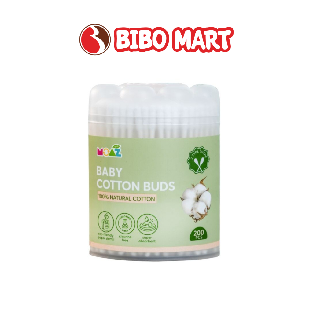 [LIVE] Tăm Bông Trẻ Em Tăm Bông Vệ Sinh Moaz Eco Mềm Mại Không Xù Lông An Toàn Cho Bé - Bibo Mart