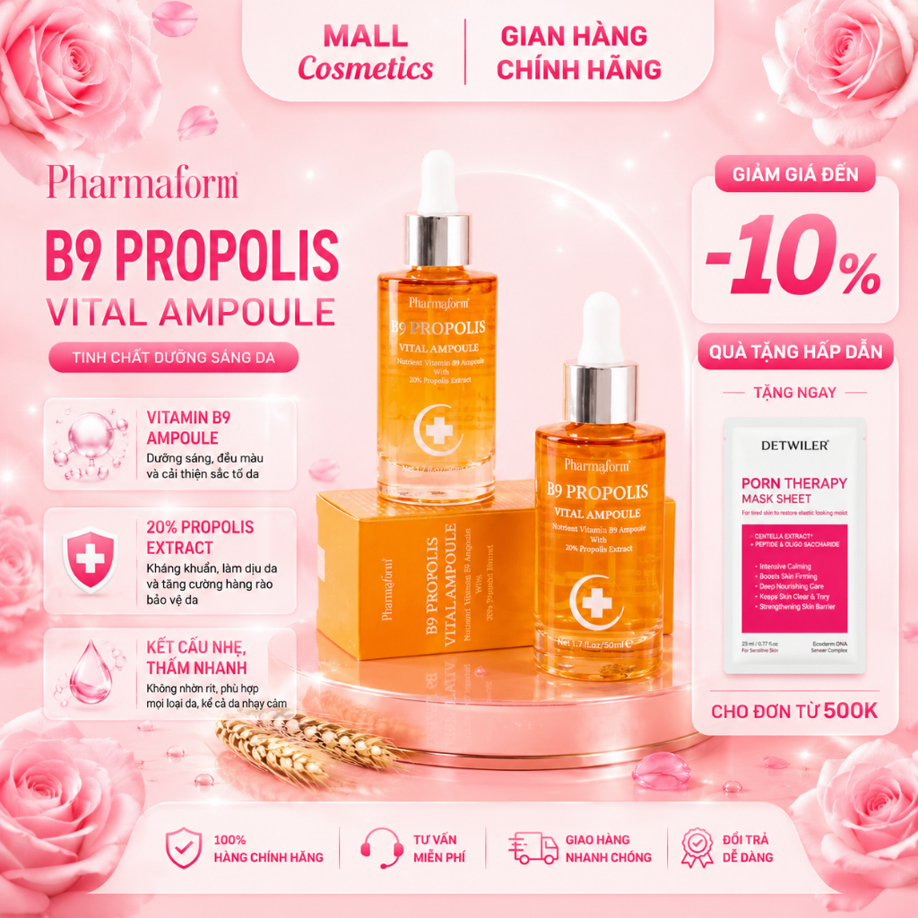 Serum làm dịu & chống lão hóa da Pharmaform B9 Propolis Vital Ampoule