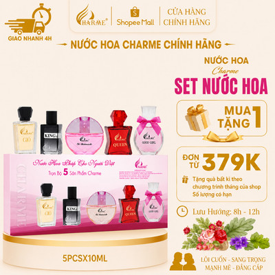 [Set nước hoa du lịch] Set Nước Hoa Mini CHARME 10ml, 5 Chai Dạng Chấm, Cho Nam - Nữ Tiện Dụng