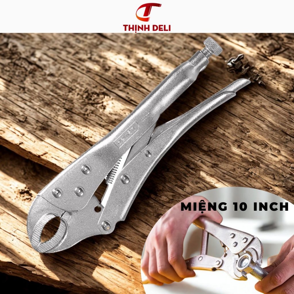 Kìm Bấm Chết Mỏ Cong Deli 10" - 250mm | Cao Cấp Chính Hãng | Chất Liệu Carbon, CRV