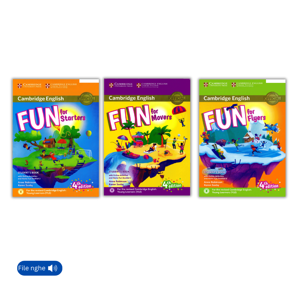 Sách - Fun for Starters - Movers -Starters (4th edition) - Bản in laser đẹp tặng file nghe