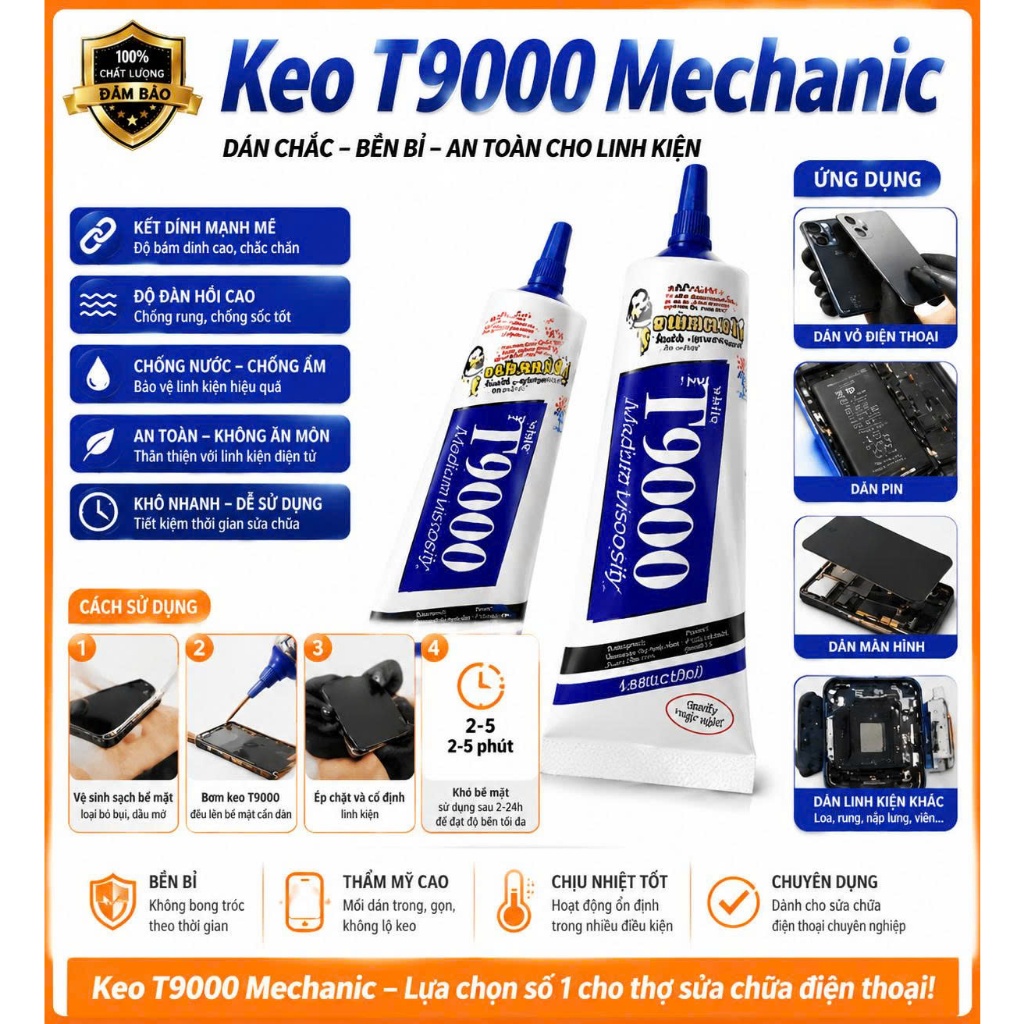 Keo dán kỹ thuật t9000 mechanic (50ml)