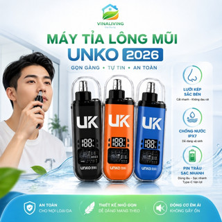 [BẢN MỚI 2026] Máy Tỉa Lông Mũi UNKO Lưỡi Kép, Màn Hình LCD, Chống Nước IPX7 – GIA DỤNG VINALIVING