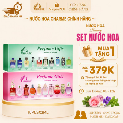 Set nước hoa CHARME mini nam/nữ 2024 3ml x 10pcs. Set nước hoa test size nhỏ, nước hoa du lịch