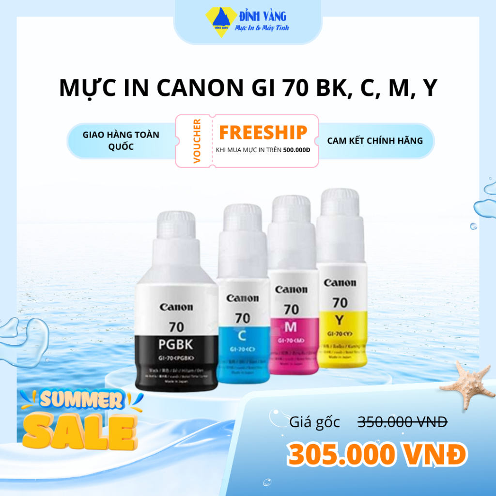Mực in Canon GI 70 (Mực cho máy in Pixma G5070, G6070, G7070, GM2070, GM4070)