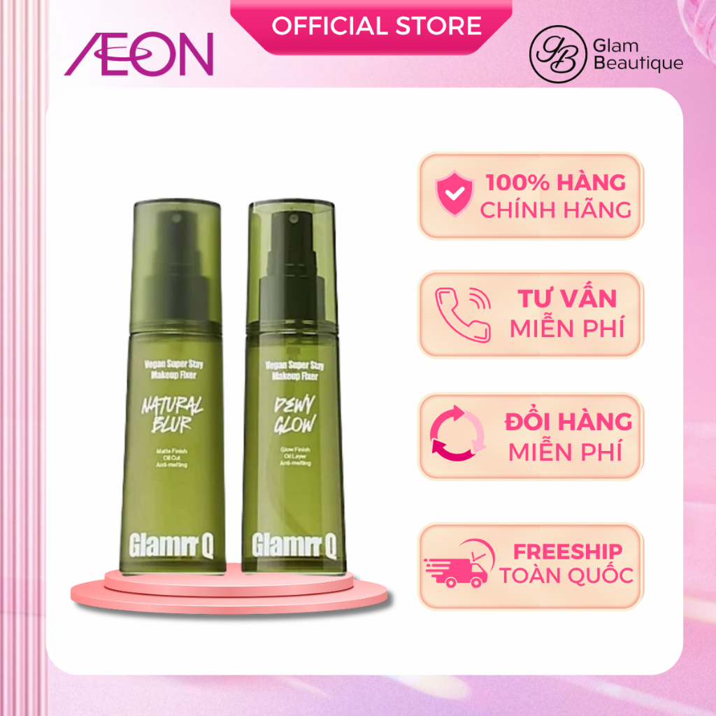 Xịt Khóa Nền Định Hình Lớp Trang Điểm Thuần Chay Glamrr Q Vegan Superstay Fixer 130ml (#01 / #02) - 