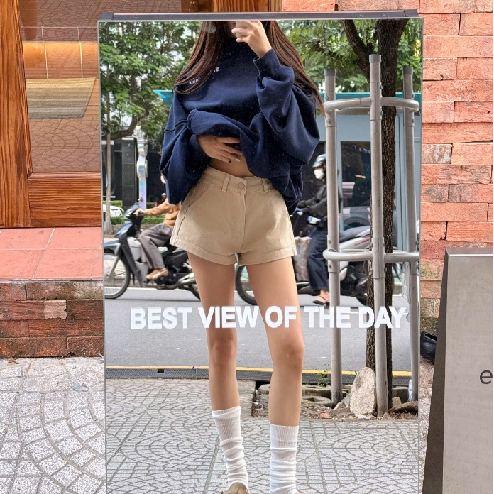 THE QUẠO - Quần Short ngắn nữ chất liệu Jean mềm dáng ngắn trên gối phong cách S2208_705 | BigBuy360 - bigbuy360.vn