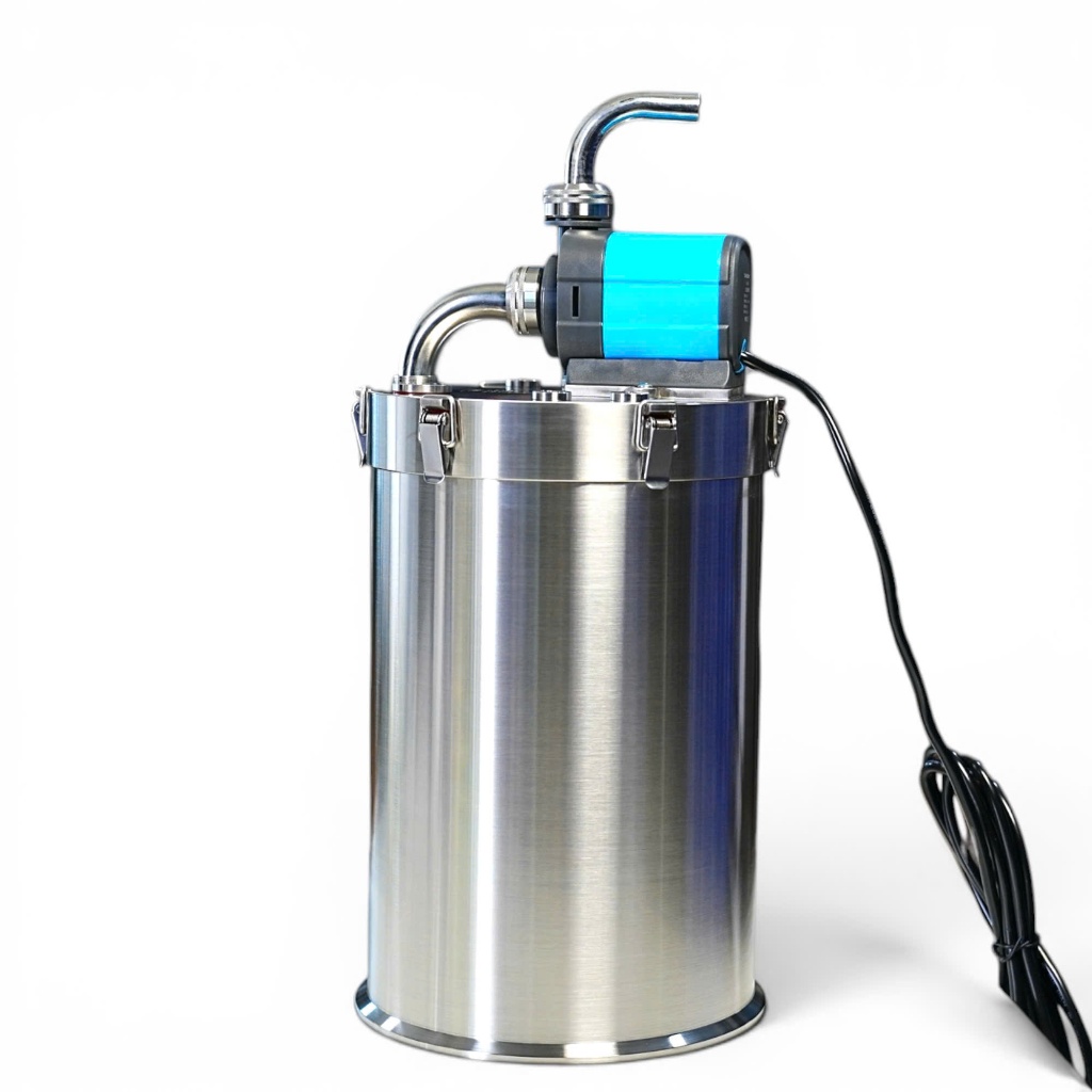 Lọc thùng inox fi168 bơm chaning 1000 lít/h, inout trên đầu, có thể làm lọc chính hoặc lọc phụ