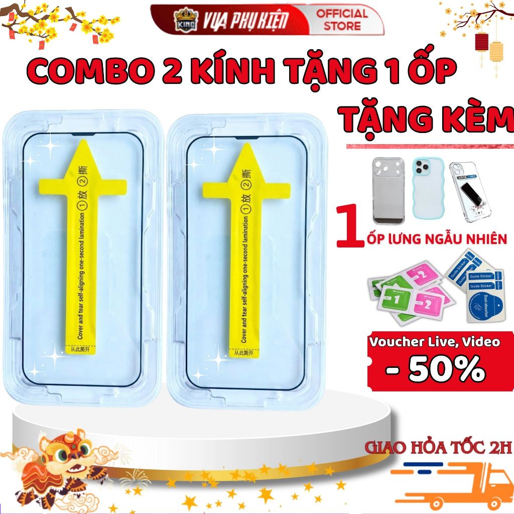 Combo 2 Kính cường lực iphone tự dán MKING có khuôn đủ mã11Prm, 12Prm, 13Prm 14promax 15Promax 16Pro