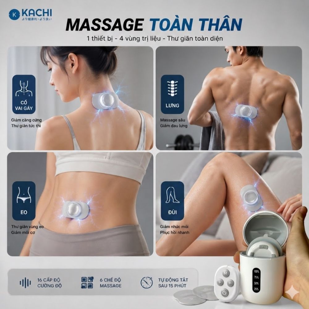 Máy Châm Cứu Xung Điện Không Dây Kachi MK398 – Giải Pháp Thư Giãn & Giảm Đau Hiệu Quả