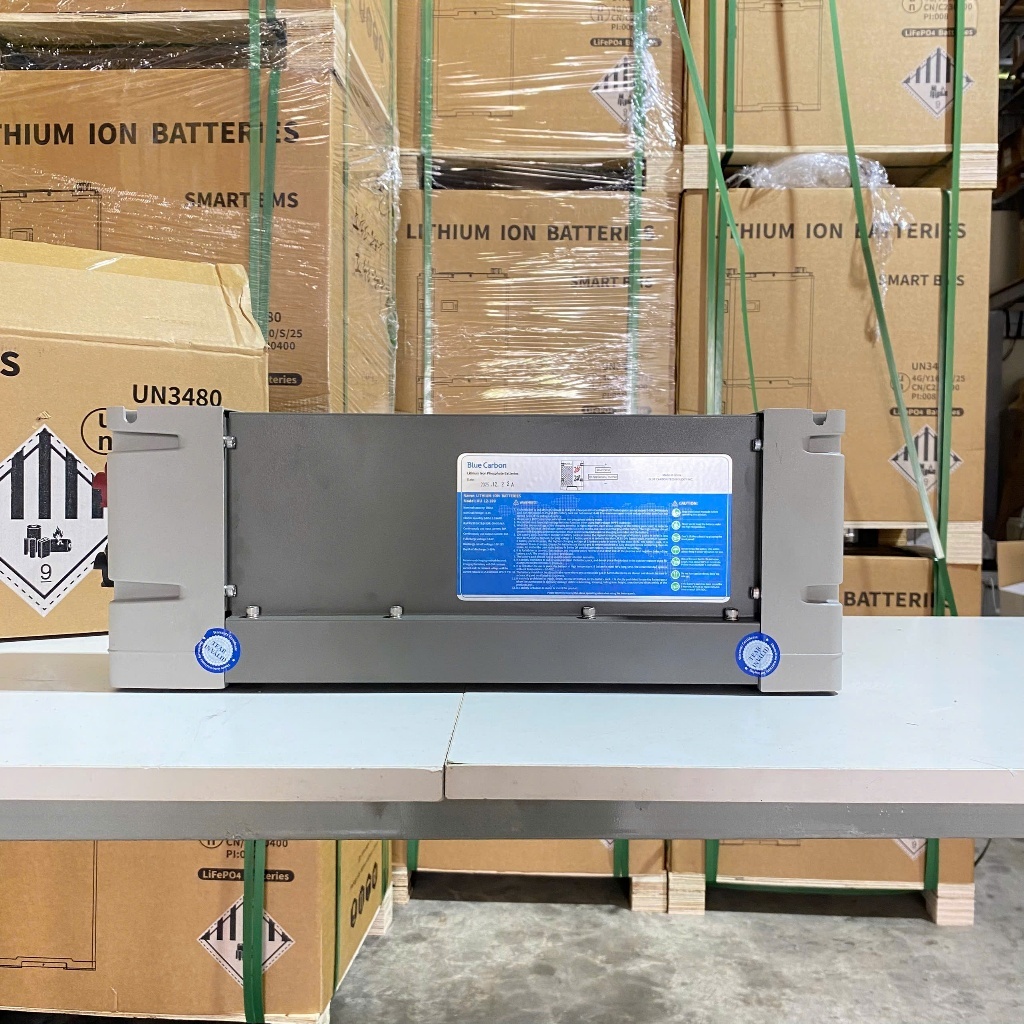 Pin lưu trữ Lithium 12v 100Ah Thương hiệu Blue Carbon - Lưu trữ 1,28kw bảo hành 3 năm