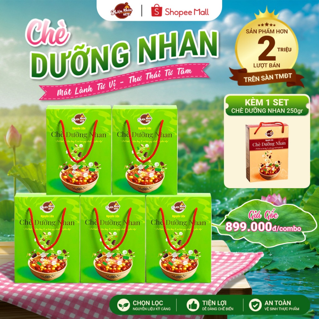 Combo 5 Hộp Chè Dưỡng Nhan Phiên Bản Nâng Cấp 14 Vị - Tặng 1 Set Chè Dưỡng Nhan 250g