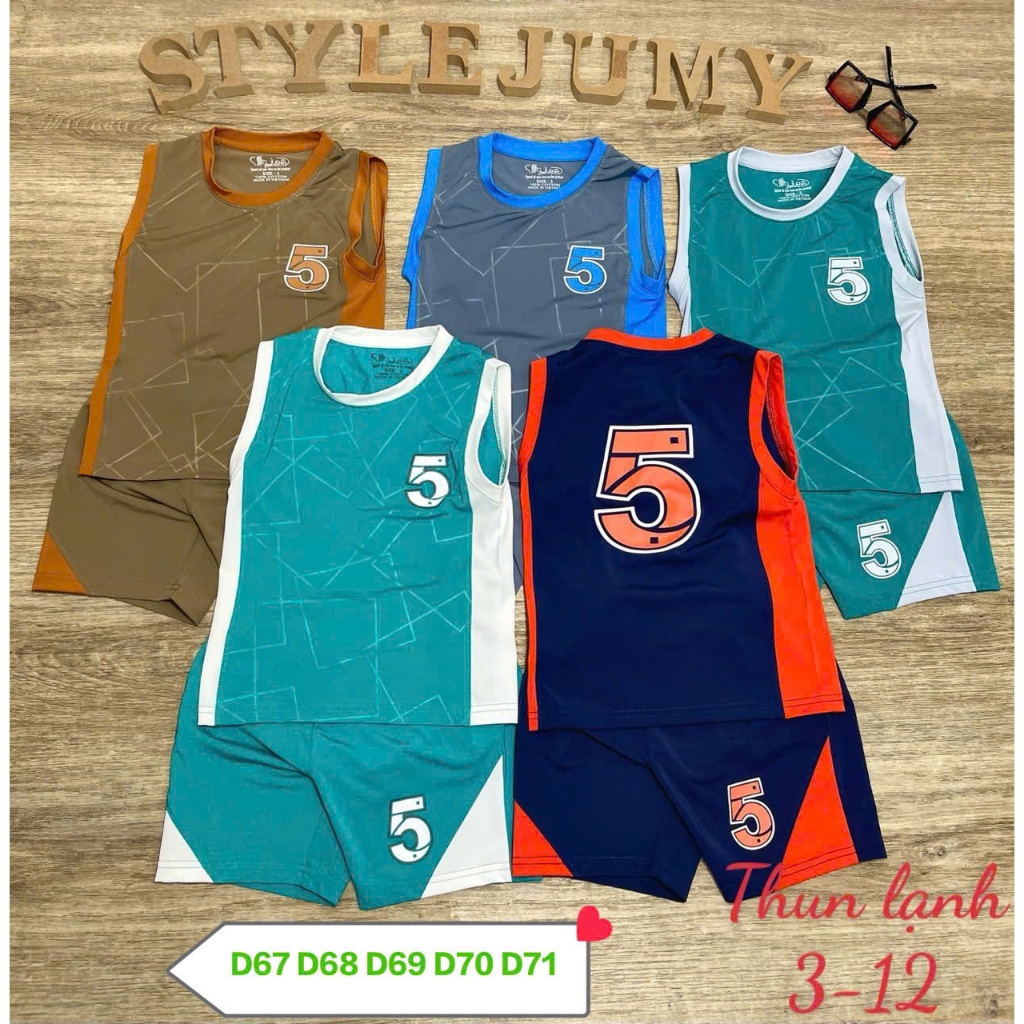 (SIZE 14KG - 47KG) BỘ THỂ THAO  3 LỖ THUN LẠNH CAO CẤP CỦA HÃNG StyleJumy...D67..D68..D69...D70..D71