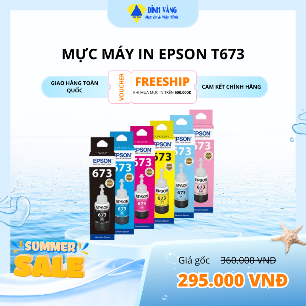 Mực máy in Epson T673 (Mực máy in Epson L800, L810, L805, L850, L1800)