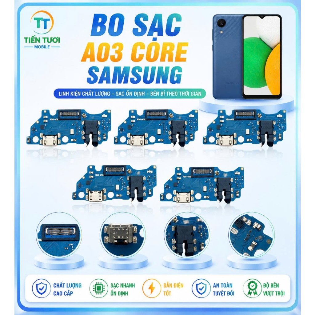 Bo sạc samsung A03 , mới dùng thay thế