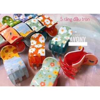 Kẹp tóc - Cặp tóc càng cua 3 - 5 răng in hoa Honey