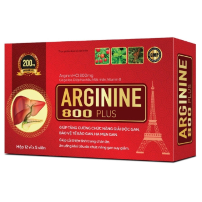 giải độc gan Arginine 800 Plus Arginine  hỗ trợ bổ gan, mát gan, hạ men gan Tăng cường chức năng gan