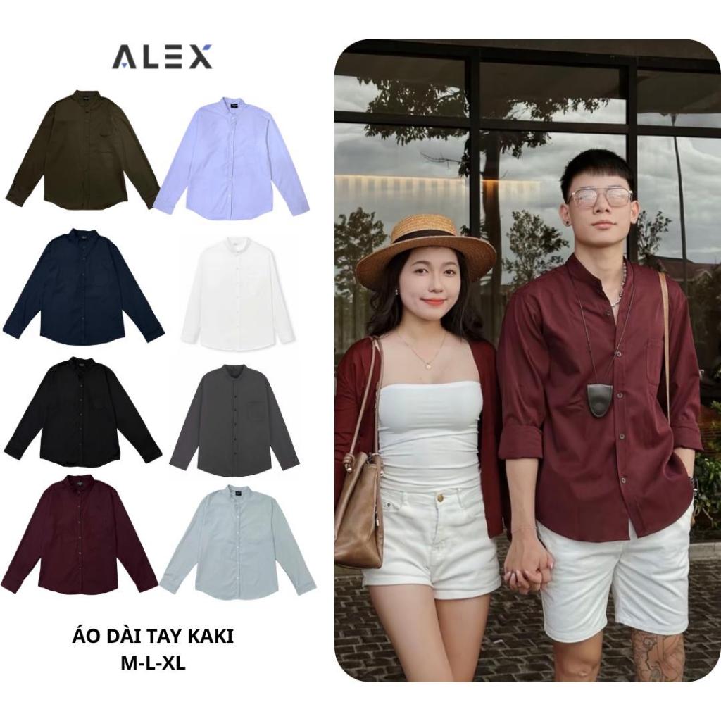Áo Sơ Mi ALEXMAN A17 Cổ Tàu Basic Dài Tay Form Rộng Unisex