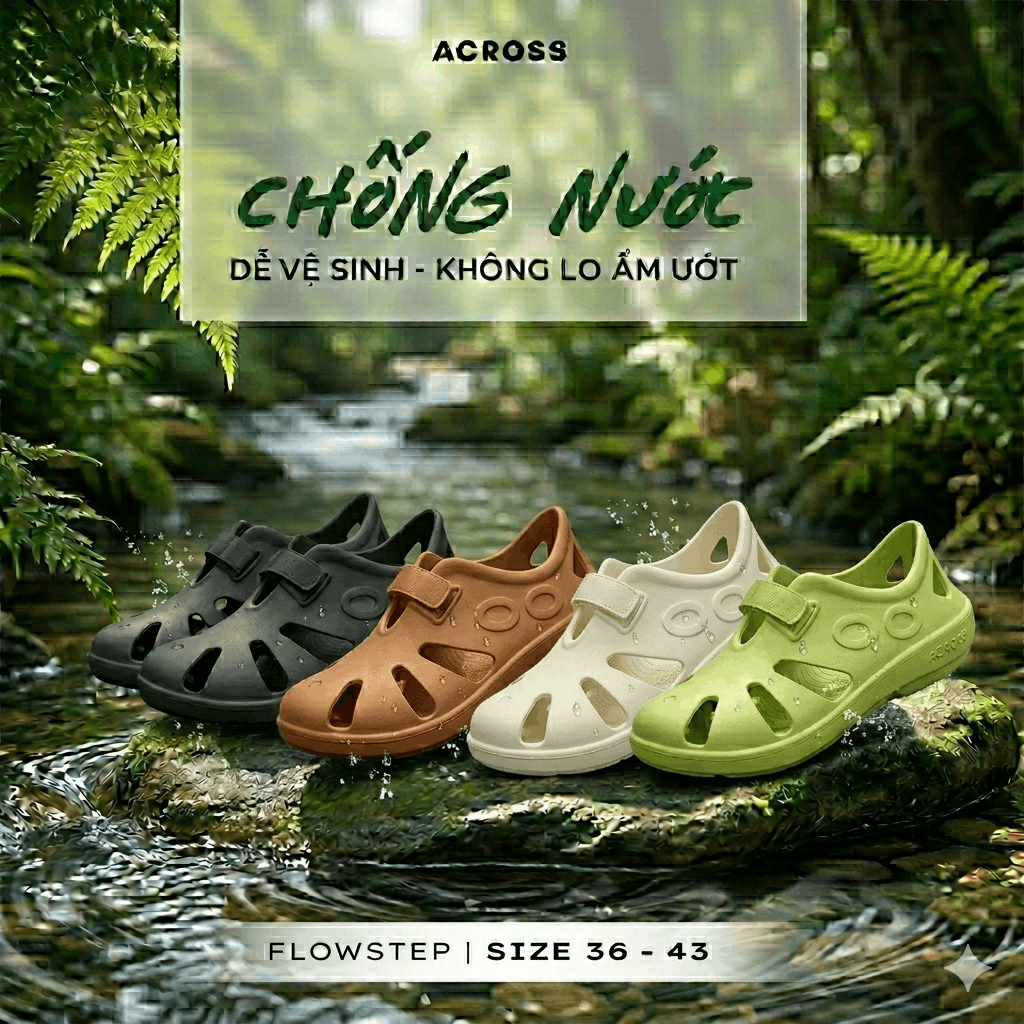 Dép Chạy Bộ Phục Hồi FLOWSTEP Across Nam Nữ Thể Thao Êm Chân Chống Sốc Nhẹ Thoáng Khí Phù Hợp Thể Th