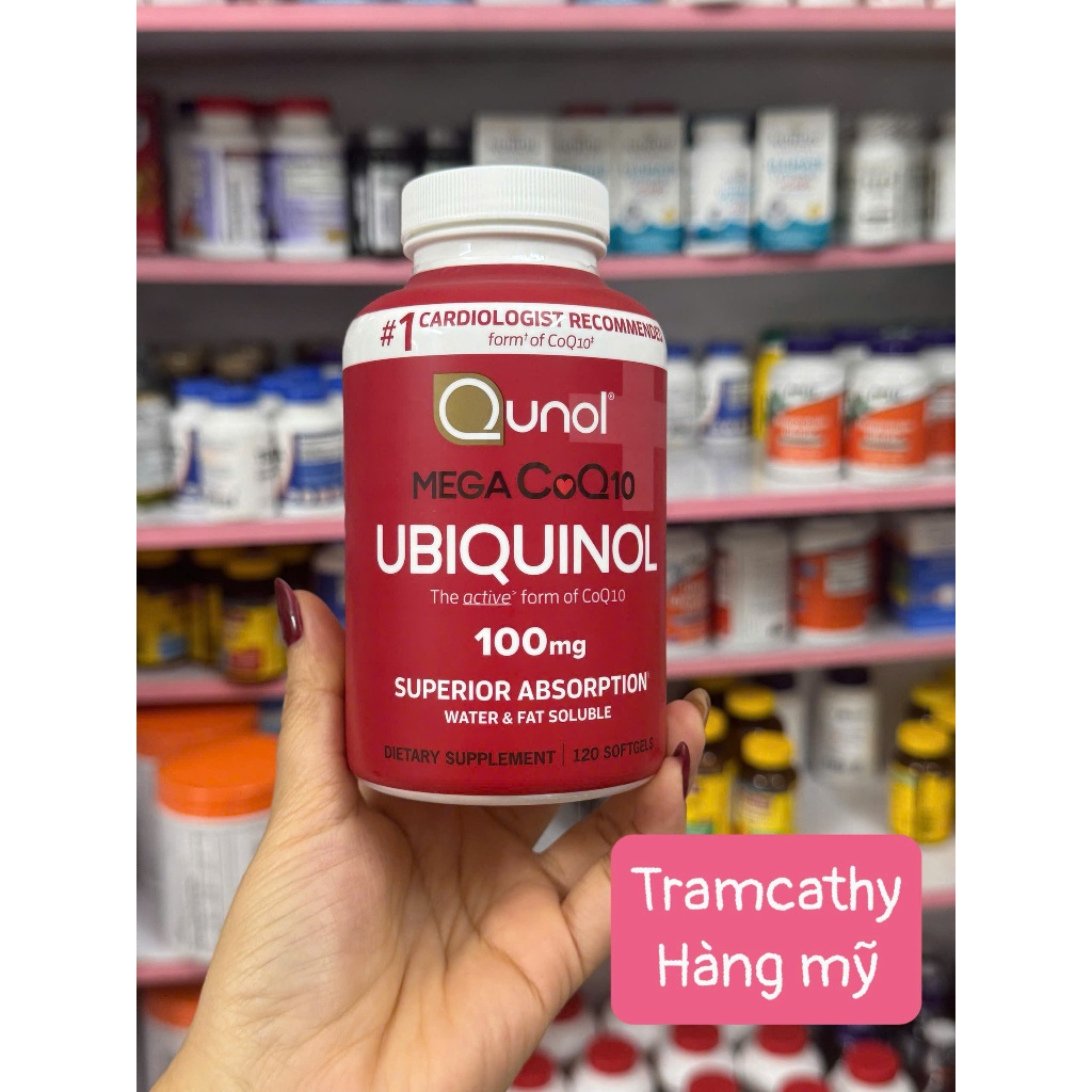 Qunol Mega CoQ10 Ubiquinol 100mg – CoQ10 Hoạt Tính Hấp Thu Vượt Trội, Hỗ Trợ Tim Mạch & Tăng Cường N