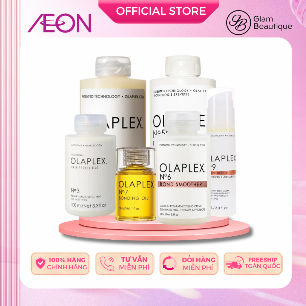 Bộ Sản Phẩm Phục Hồi Tóc Chuyên Sâu Olaplex (No.3, No.4, No.5, No.6, No.7, No.9) - Glam Beautique