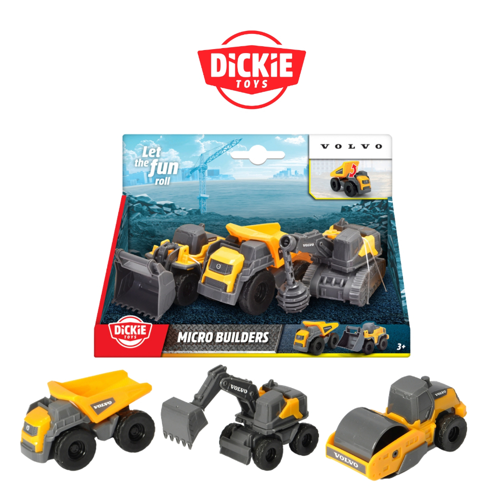 Bộ Đồ Chơi Xe Xây Dựng DICKIE TOYS Volvo Micro Builders 203722009 - Simba Toys Vietnam