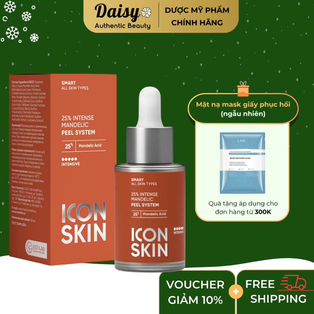 Peel căng bóng da ICON SKIN 25% INTENSE MANDELIC PEEL SYSTEM | Daisy Authentic