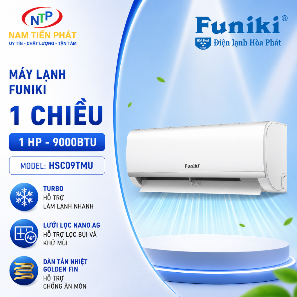 Máy Lạnh Funiki HSC09TMU 1HP 9000BTU Làm Lạnh Nhanh Turbo Gas R32