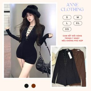 A77 - [BIG SIZE] JUMPSUIT ĐAN DÂY ĐEN SEXY TÔN DÁNG - ANNE CLOTHING