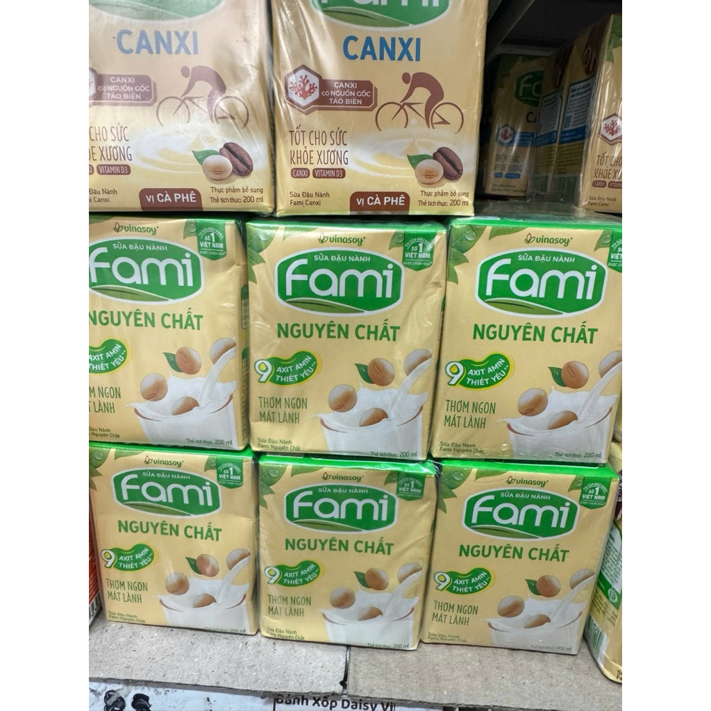 thùng sữa fami canxi- nguyên chất-đậu đỏ 48 hộp