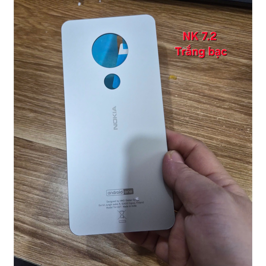 Nắp lưng Nokia 7.2 xịn (đen, xanh, ghi bạc, trắng bạc)