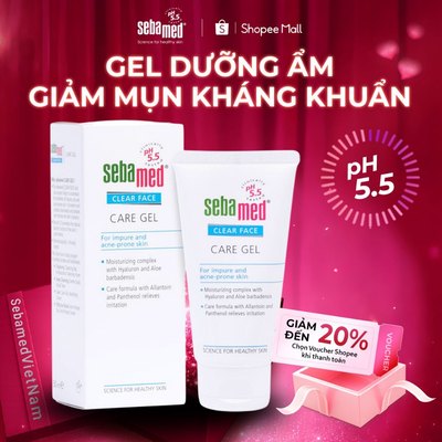 Gel dưỡng ẩm dành cho da dầu mụn, kem dưỡng chuẩn cân bằng Sebamed Clear Face Care Gel pH5.5 (50ml)