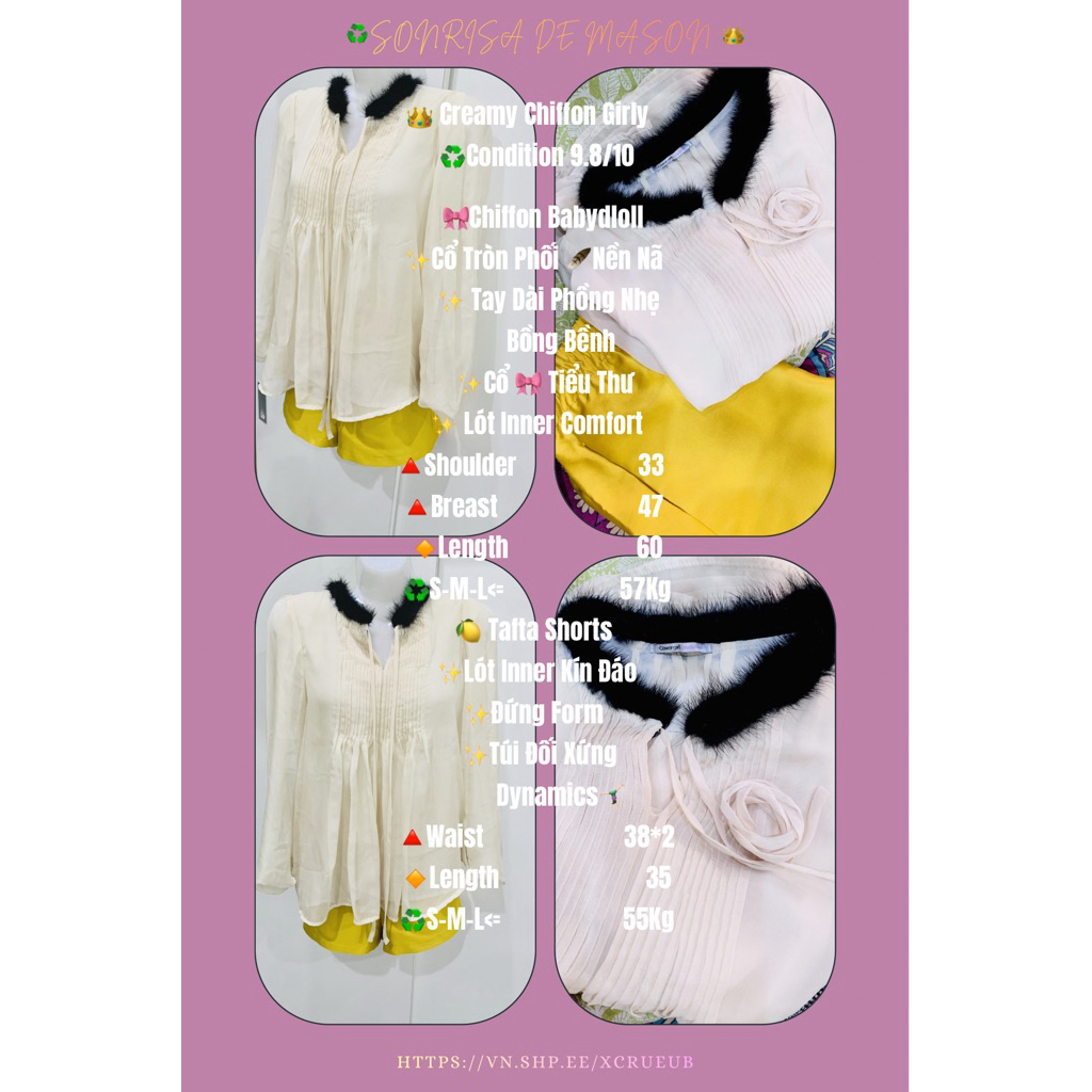 💐👑♻️[✨Newly Items]Designed 💃🏻 Creamy Chiffon Girly [🎀SONRISA’s MAY 2️⃣0️⃣2️⃣6️⃣🎇🐎🎆] (Uploading 🚛💌♻️)