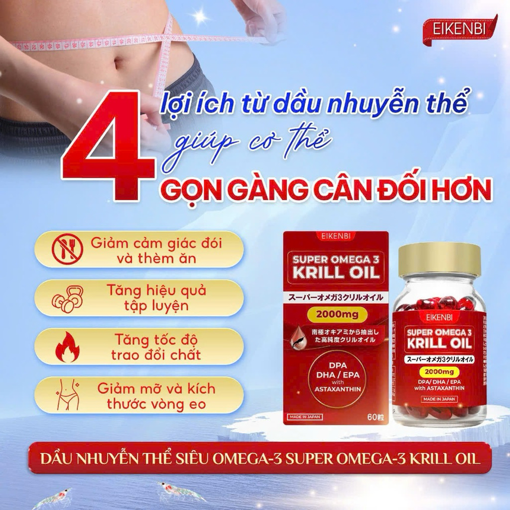 VIÊN UỐNG DẦU NHUYỄN THỂ SUPER OMEGA 3 KRILL OIL 2000mg