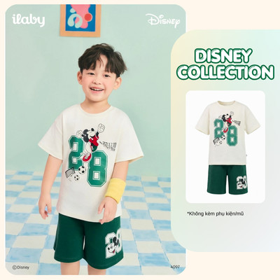 [ILABY 10-36kg] Bộ đồ bé trai cộc tay họa tiết chuột Mickey chất liệu thun cotton thoáng mát [4097]