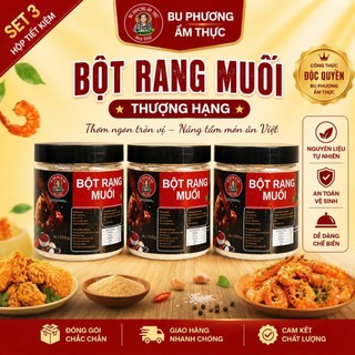 Combo 3 Hộp Bột Rang Muối 350G/1 Hộp - Thương Hiệu Bu Phương Gia Vị Làm: Gà, Ếch, Tôm Rang Muối