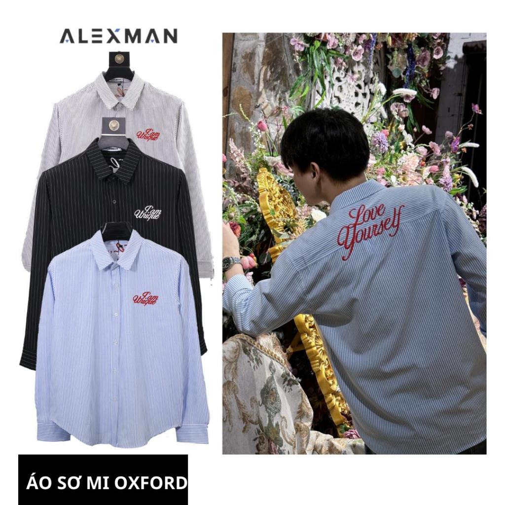 Áo Sơ Mi Oxford A11 Thêu Chữ LOVE Form Rộng Unisex Nam Nữ Dài Tay - ALEXMAN