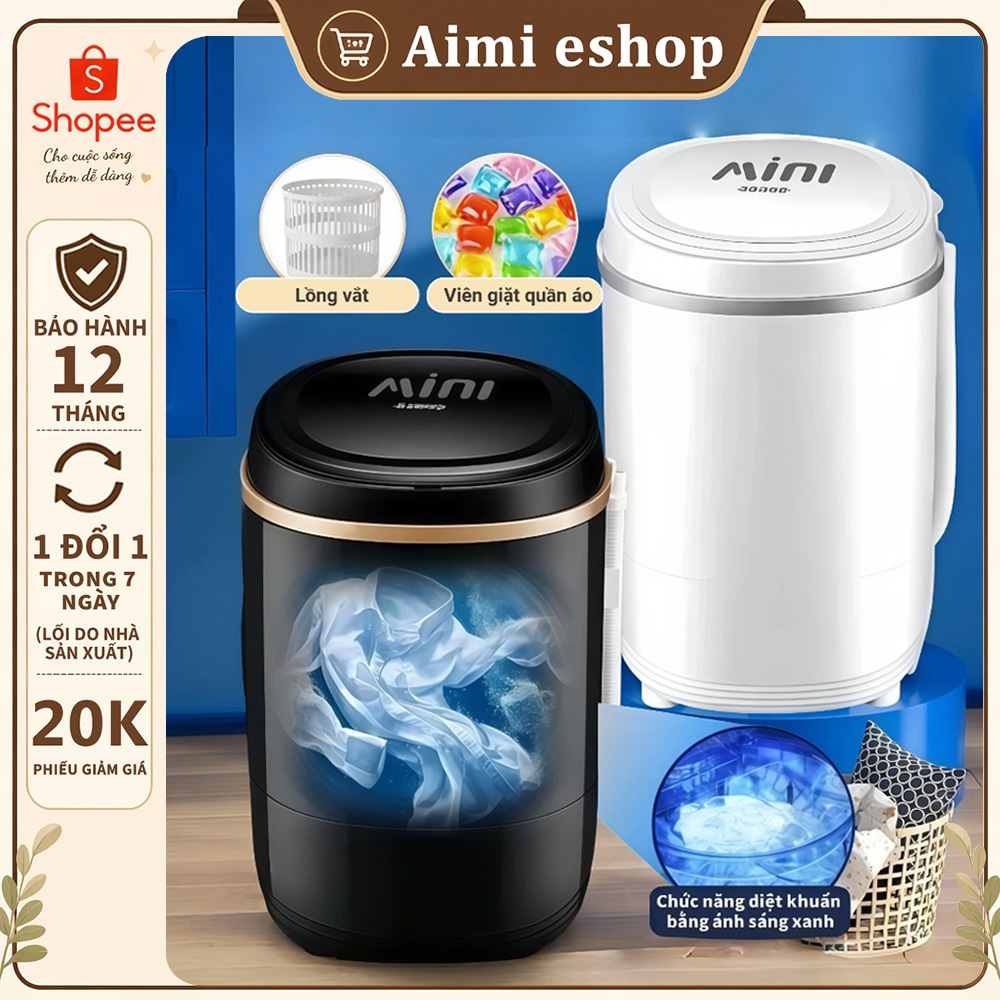 Aimi - Tia UV Máy Giặt Mini Ánh Sáng Lạm Diệt Khuẩn Xoáy Cực Mạnh Máy Giặt Đồ Lót Cho Bé máy giặt qu